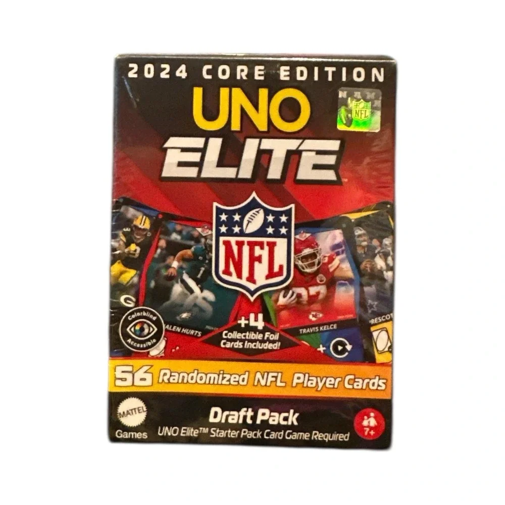 Lot of 12 UNO NFL Elite 2024 Core Edition Draft Pack 55 Player & 4 Foils Cards